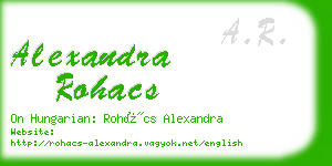 alexandra rohacs business card